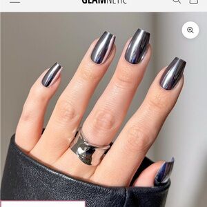 Glamnetic Gunmetal Medium Coffin Press-On Nails